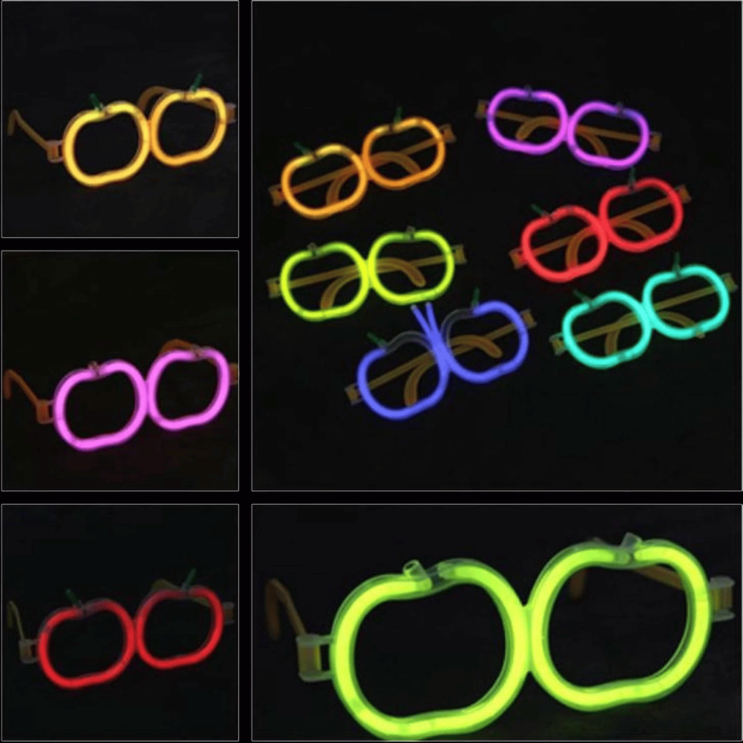 Glow  Elma Gözlük - Glow Partisi Gözlüğü - Glow  Gözlük 12 Adet