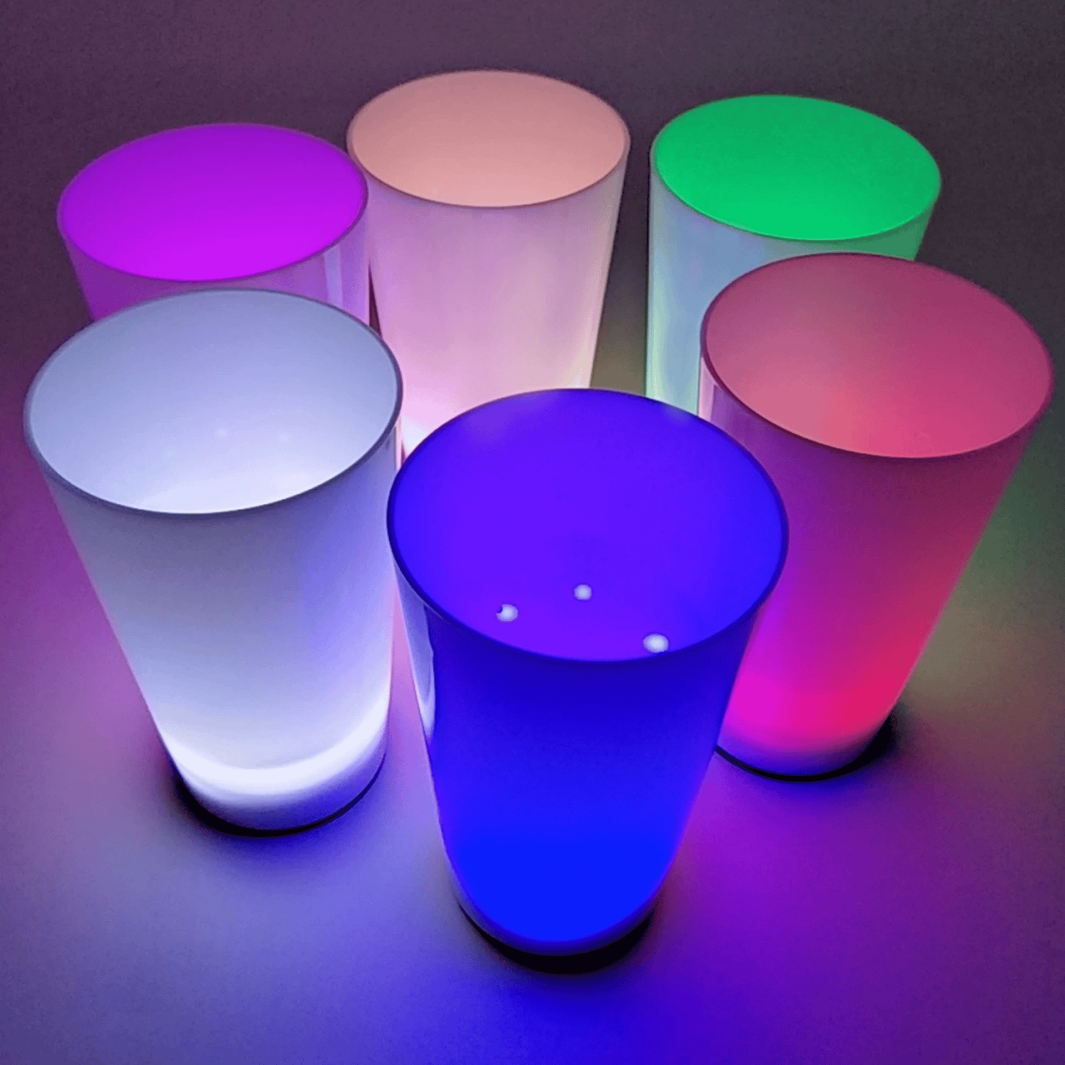 Glow Partisi Bardakları 6 Renk 6 Adet 1.5 Oz 4.5 X 6.5 Cm