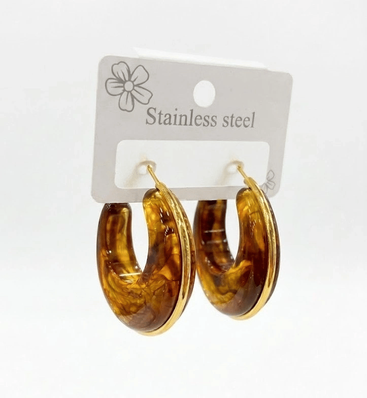 Golden Marble Vintage Küpe