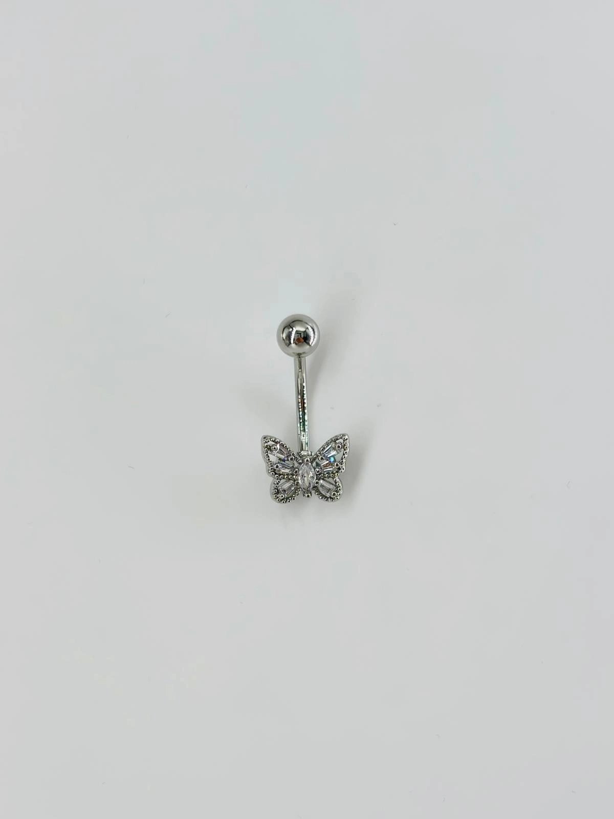 Kelebek Detaylı Göbek Piercing