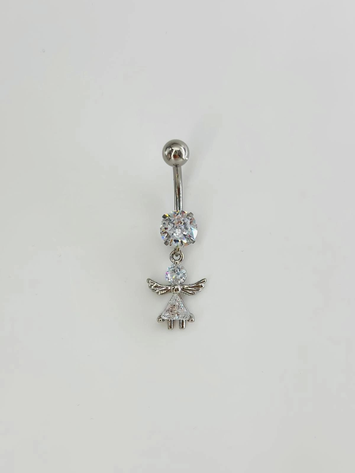 Koruyucu Melek Detaylı Göbek Piercing