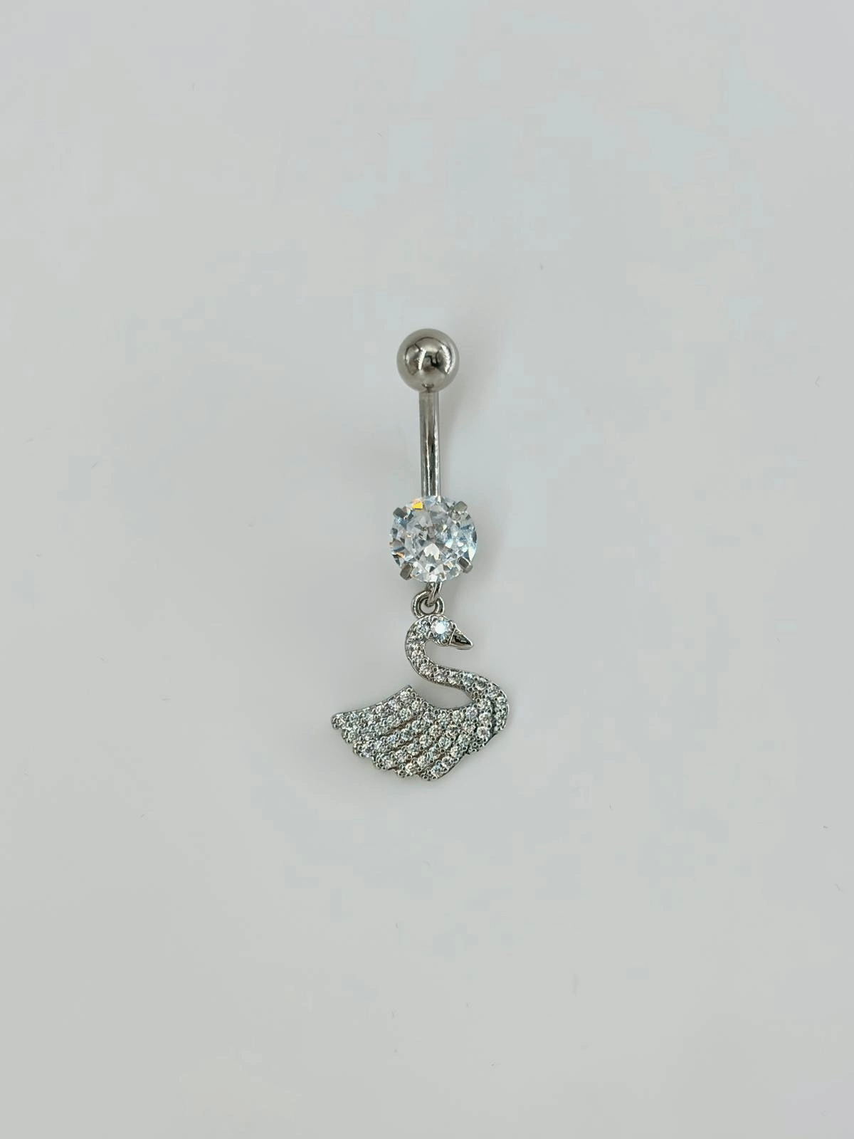 Kuğu Detaylı Göbek Piercing