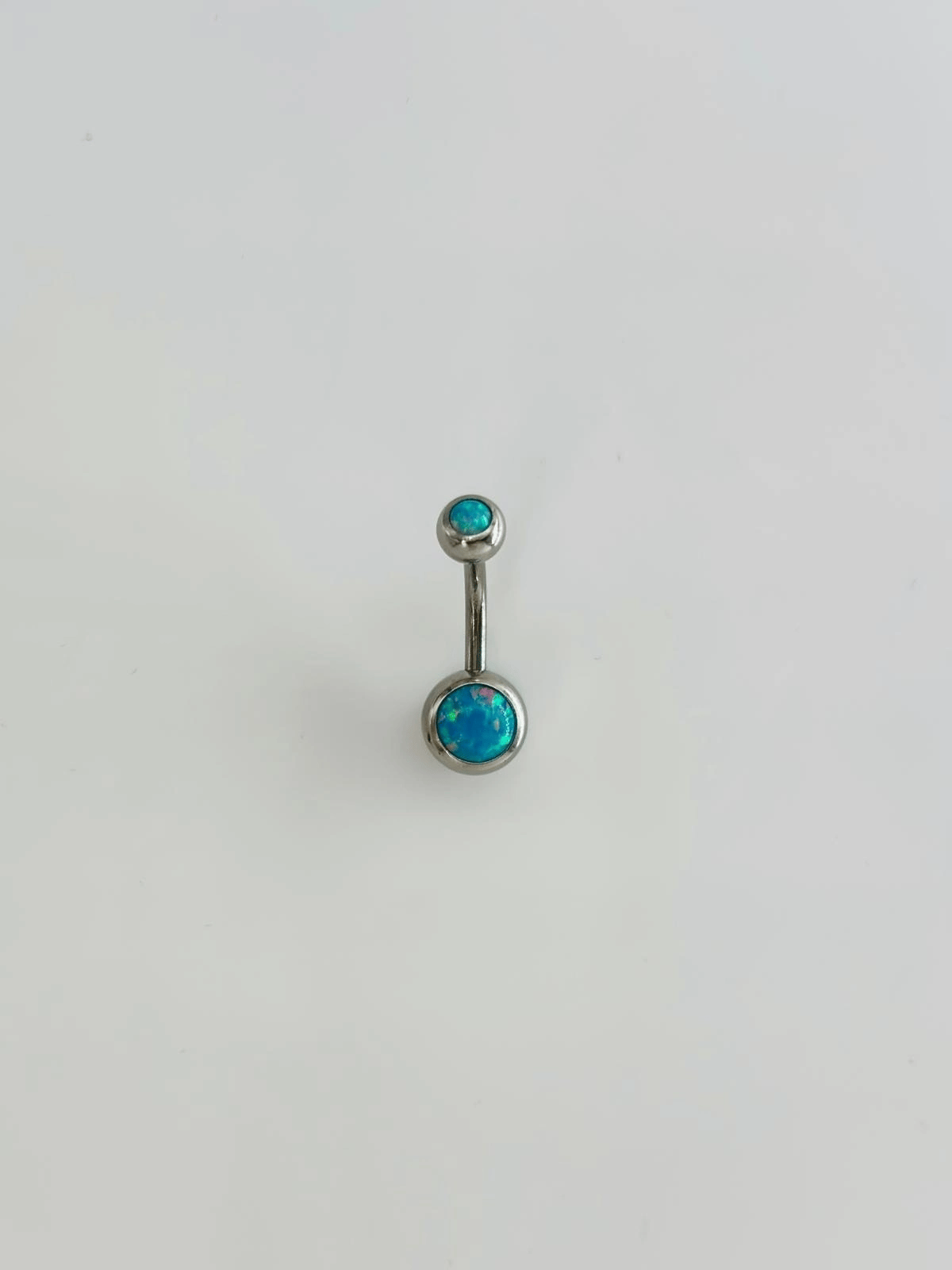 Mavi Opal Taş Detaylı Göbek Piercing