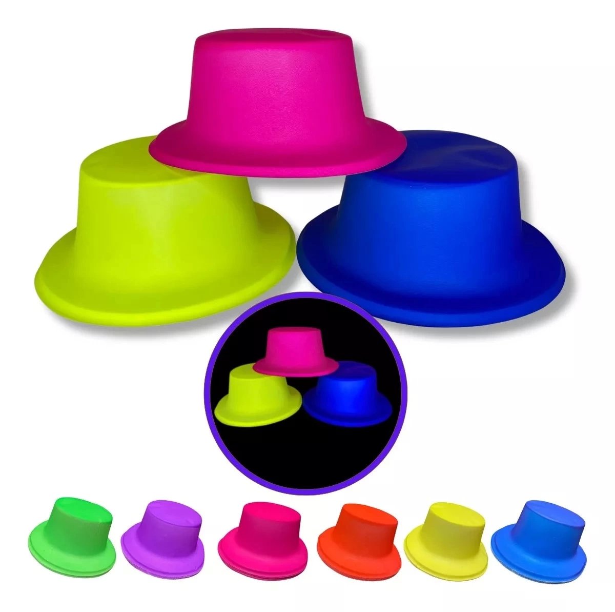 Neon Partisi Turuncu Renk Plastik Fötr Şapka