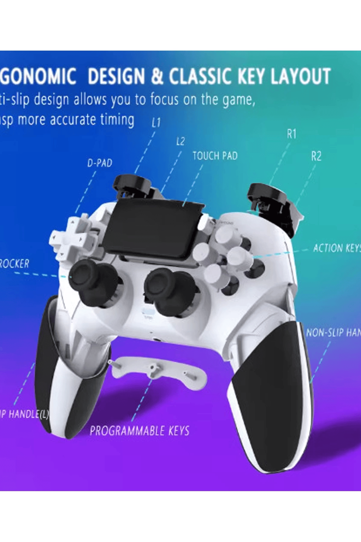 P4 Plus Bluetooth Titreşimli Ps4/ps5 Uyumlu Pc Telefon Joystick Kablosuz Oyun Kolu Siyah