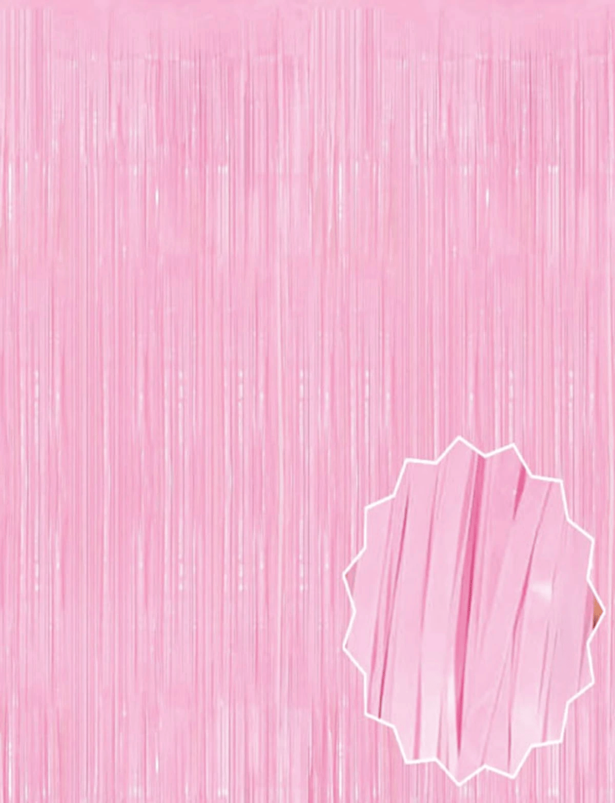 Soft Pembe Püsküllü Kapı Perdesi - Parti, Baby Shower, Cinsiyet Partisi 1x2 M