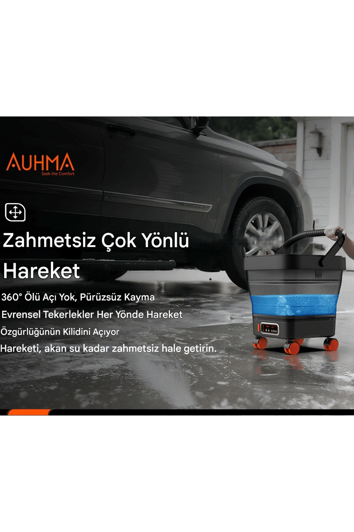 Yüksek Basınçlı Yıkama Makinesi Fırçasız Katlanır Kovalı 150w 14/16 Bar 13 Litre
