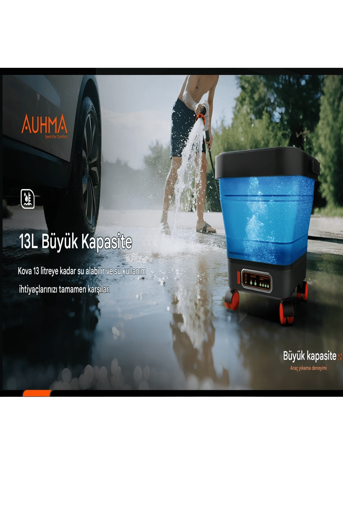 Yüksek Basınçlı Yıkama Makinesi Fırçasız Katlanır Kovalı 150w 14/16 Bar 13 Litre
