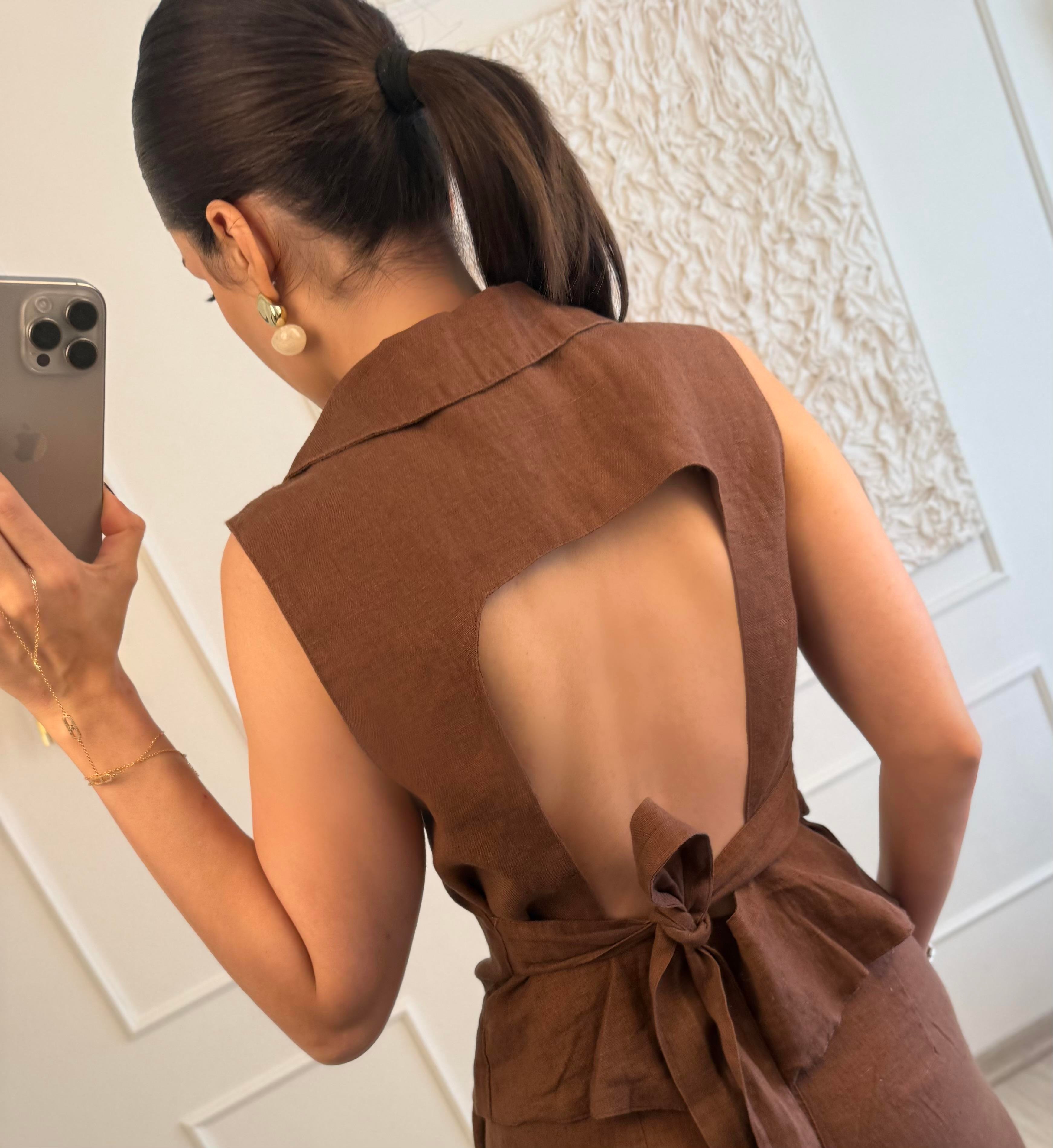Kahve Keten Takım