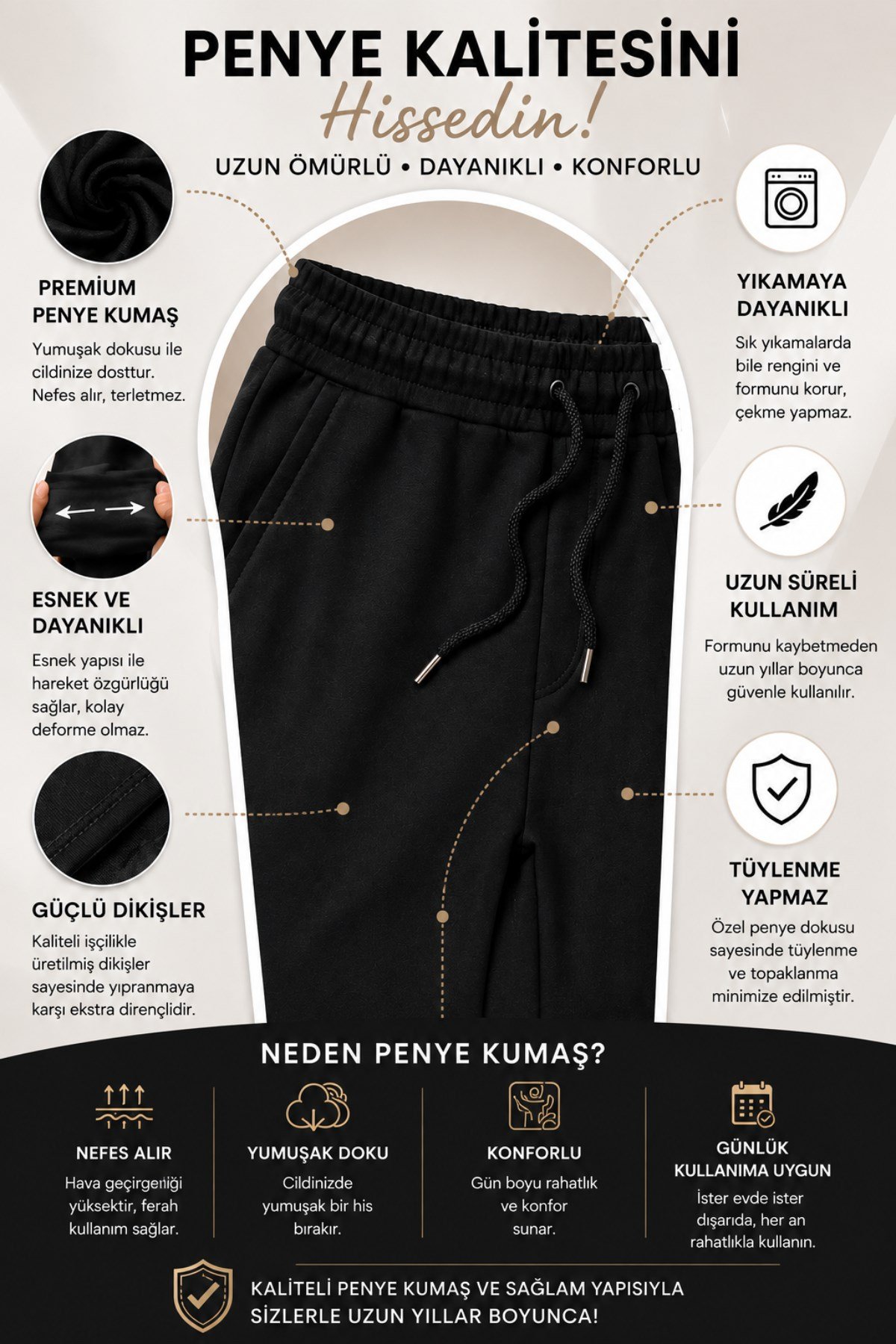 Kız Çocuk Cepli Rahat Kesim Penye Eşofman Altı