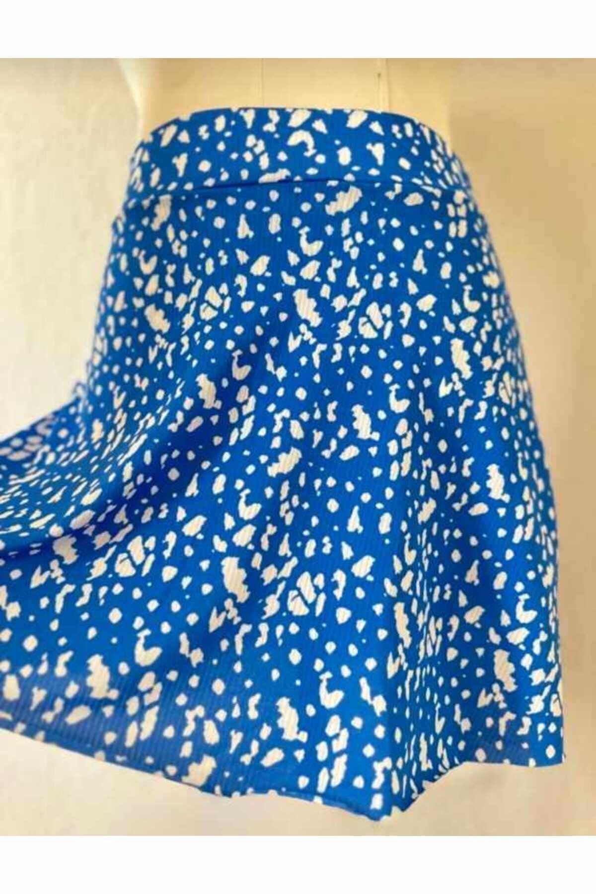 Desenli Helen Kumaş Şort Etek