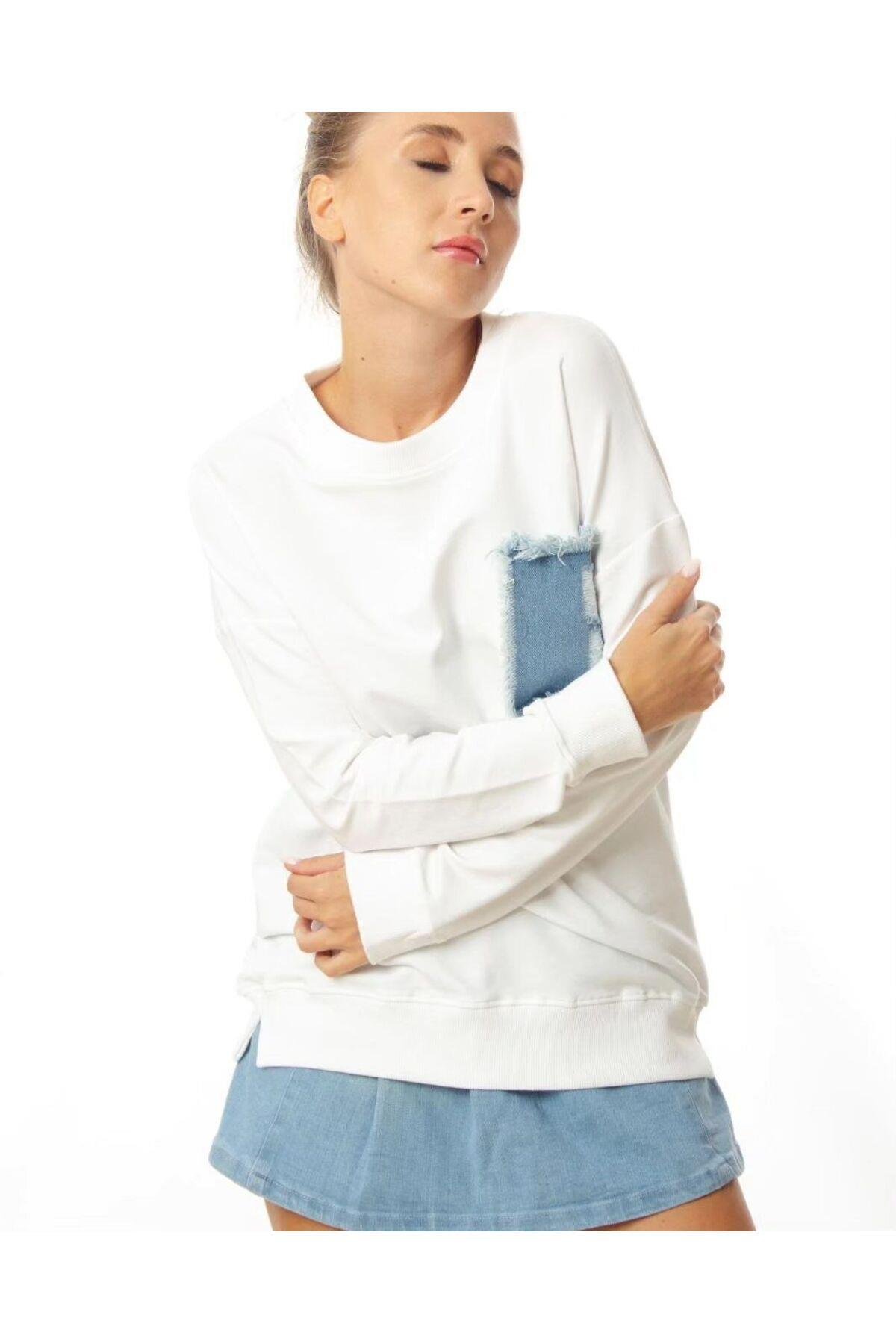 Kot Cep Detaylı Sweatshirt