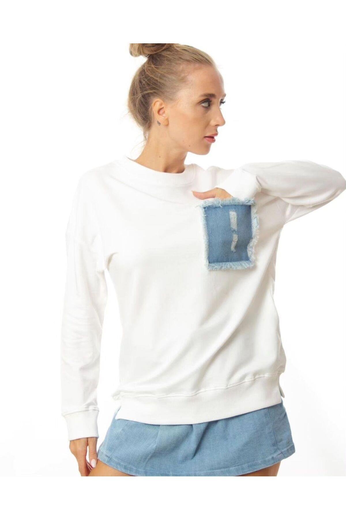 Kot Cep Detaylı Sweatshirt