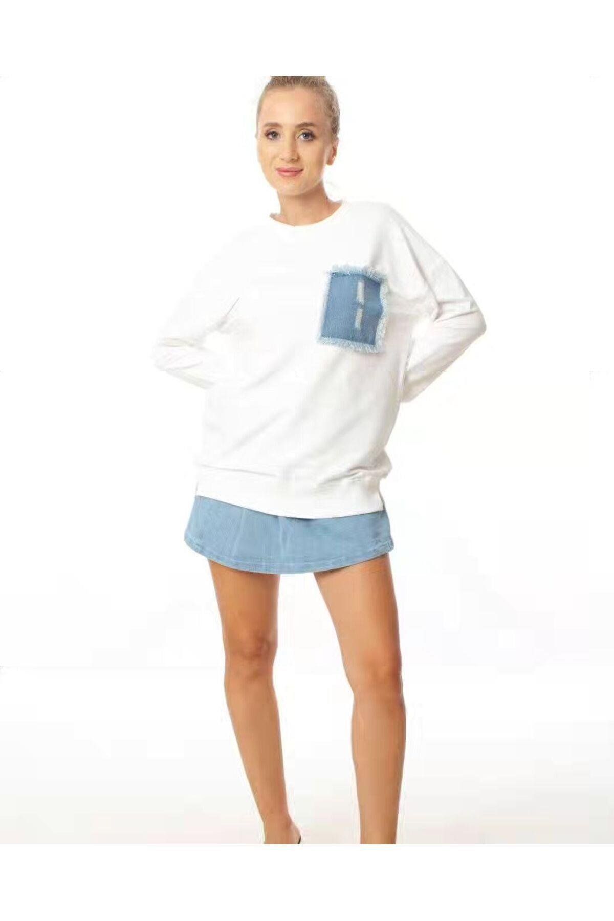 Kot Cep Detaylı Sweatshirt