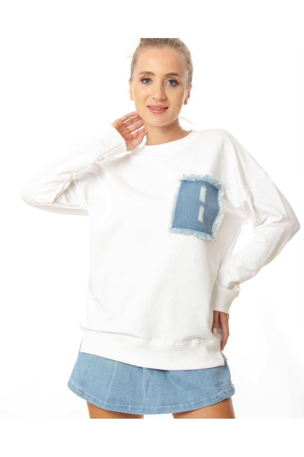 Kot Cep Detaylı Sweatshirt