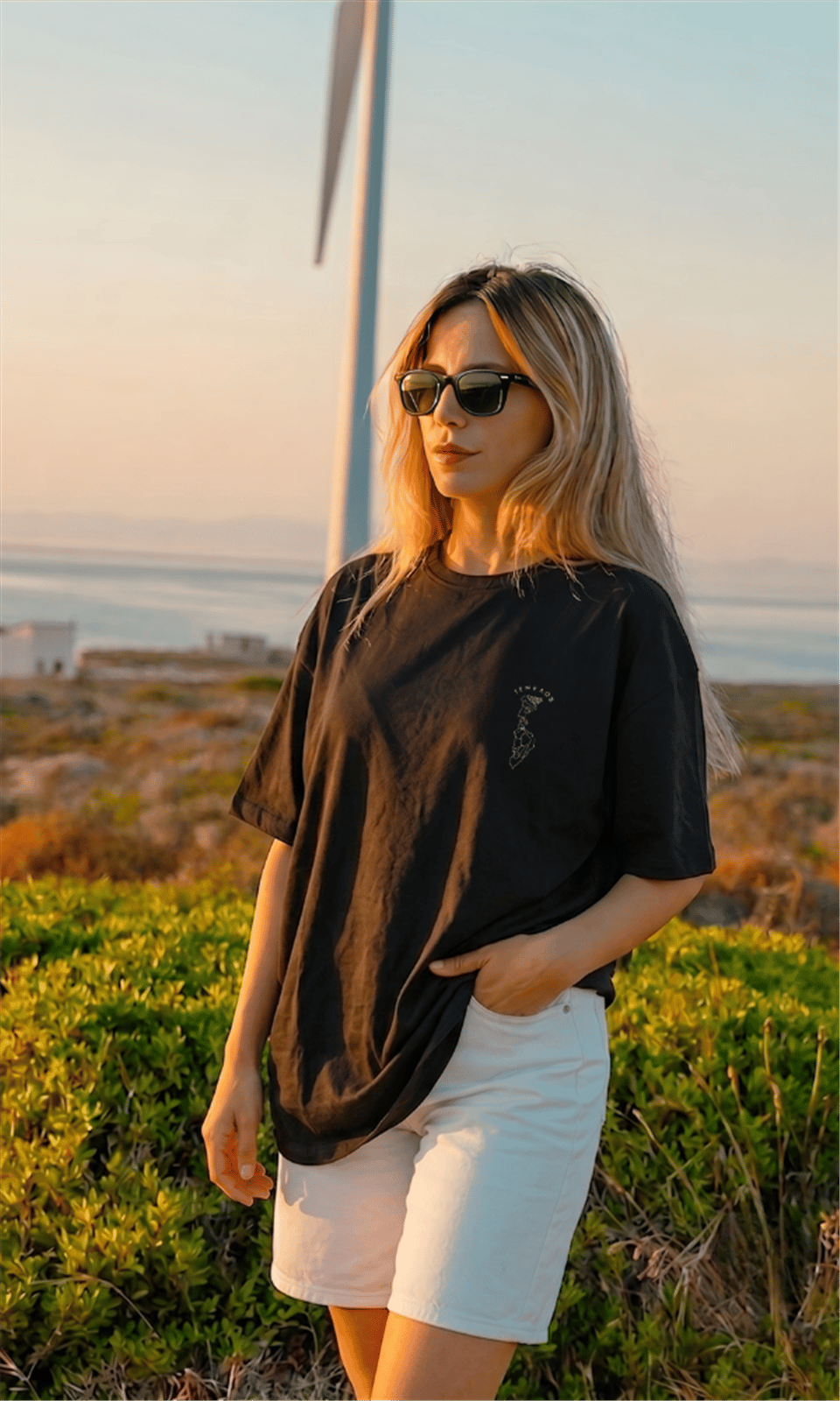 SAKALLI OVERSİZE T-SHIRT SIYAH