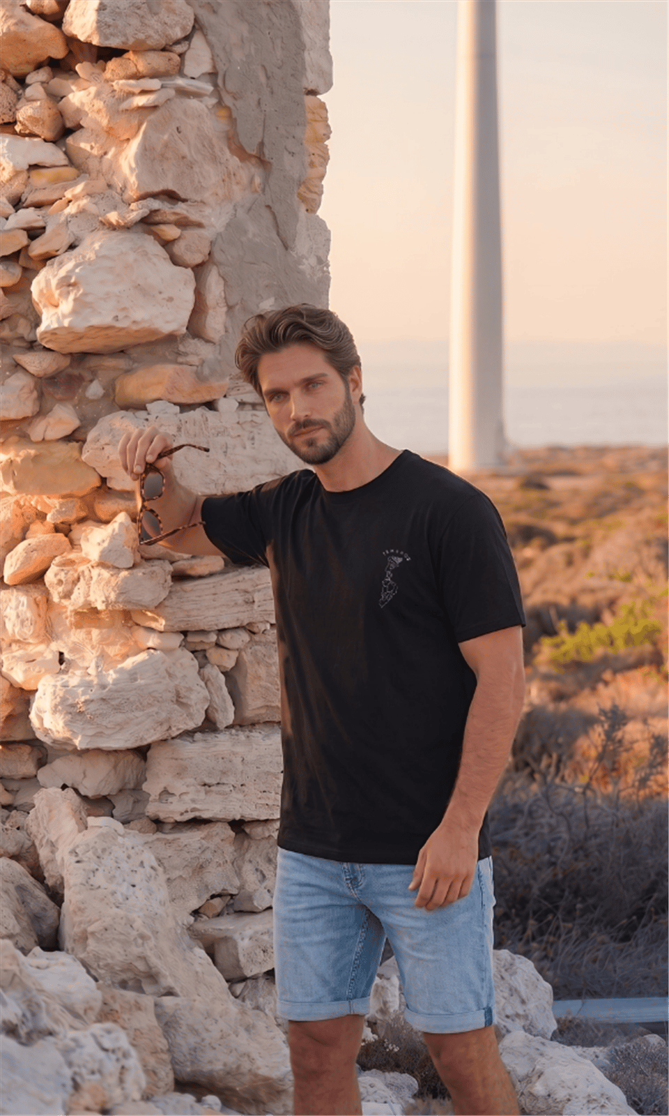 SAKALLI SLİM T-SHIRT SIYAH