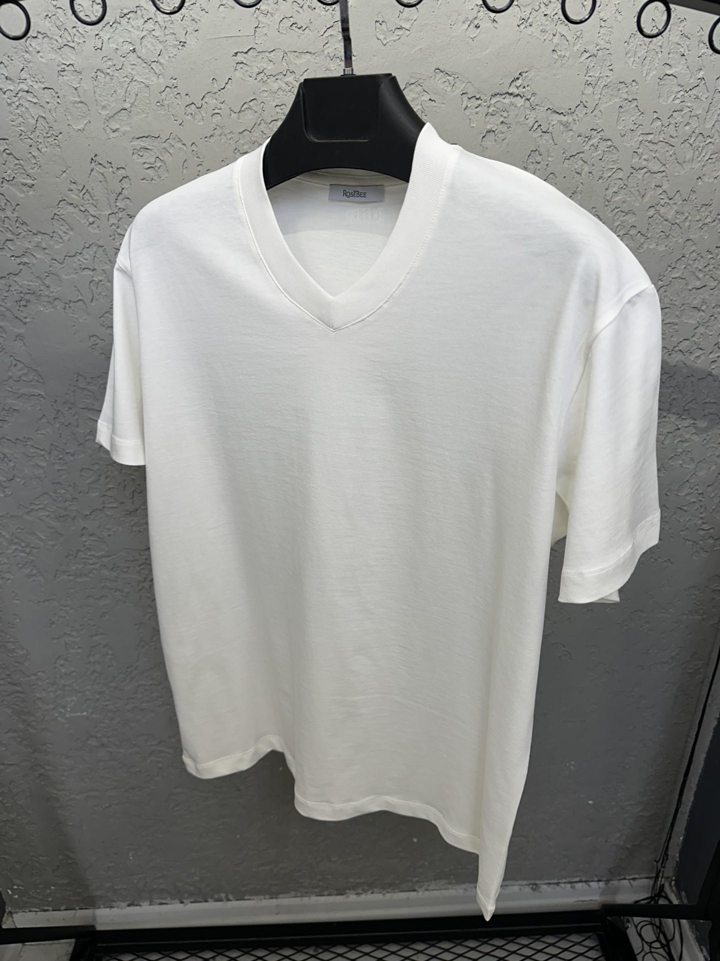 BEE ECRU V-yaka Basic T-shirt