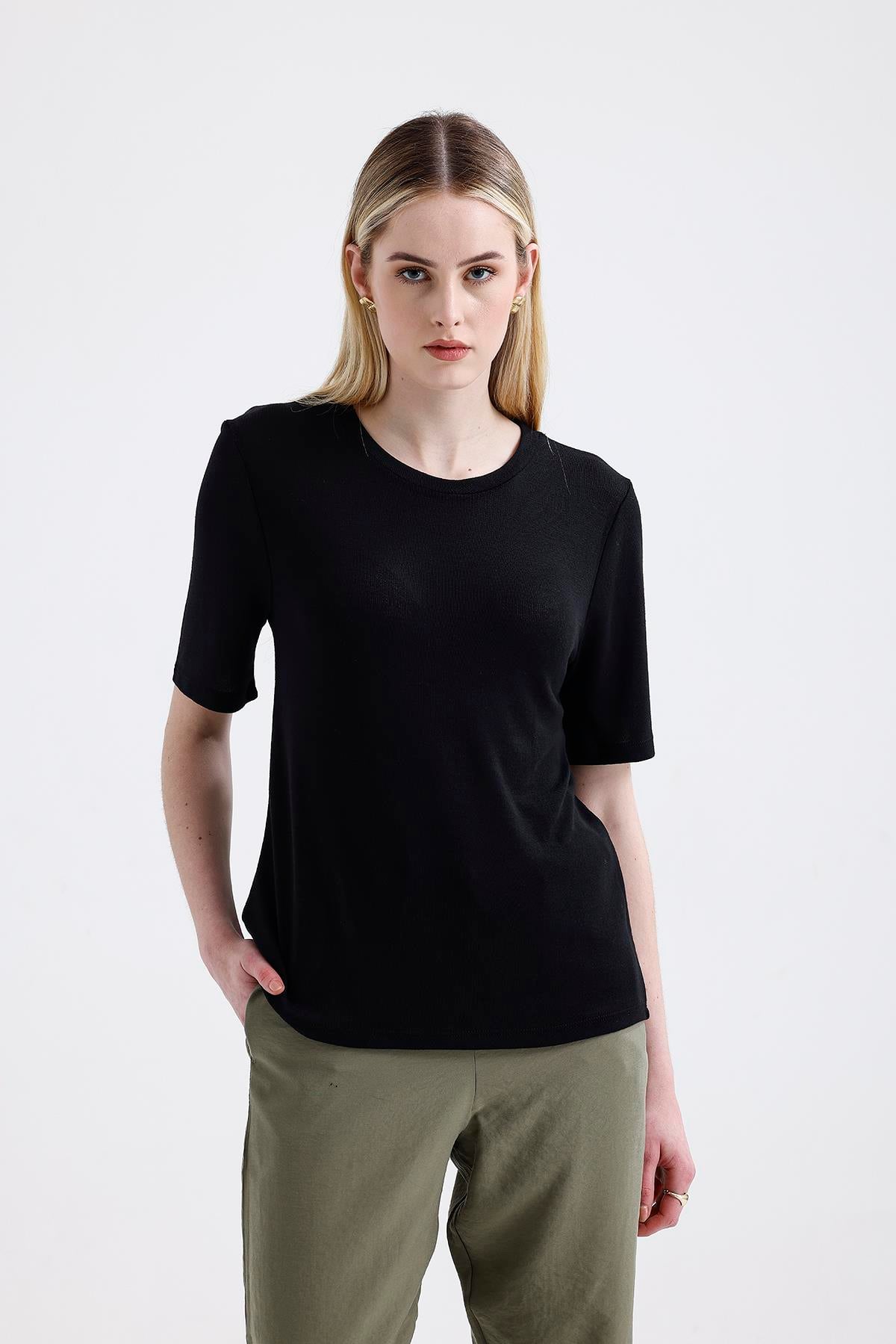 Bisiklet Yaka Triko T-shirt