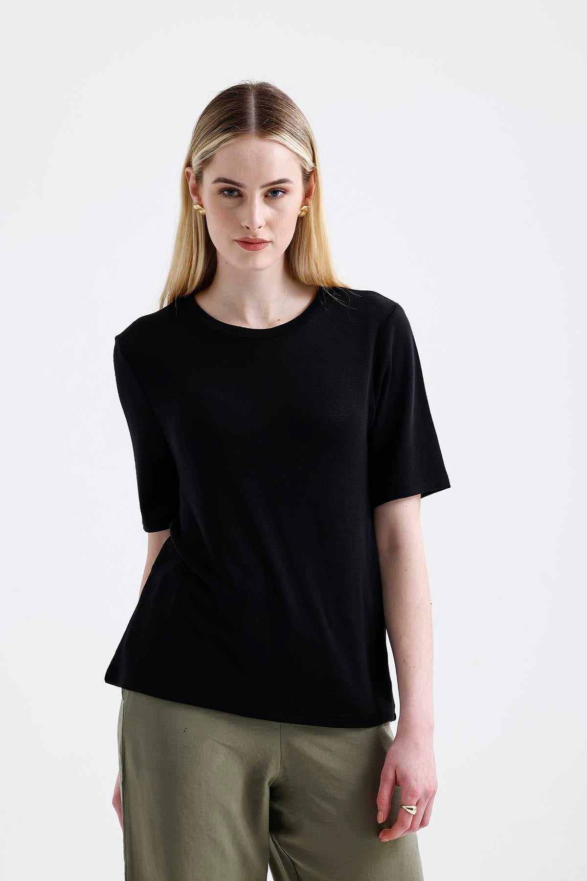 Bisiklet Yaka Triko T-shirt