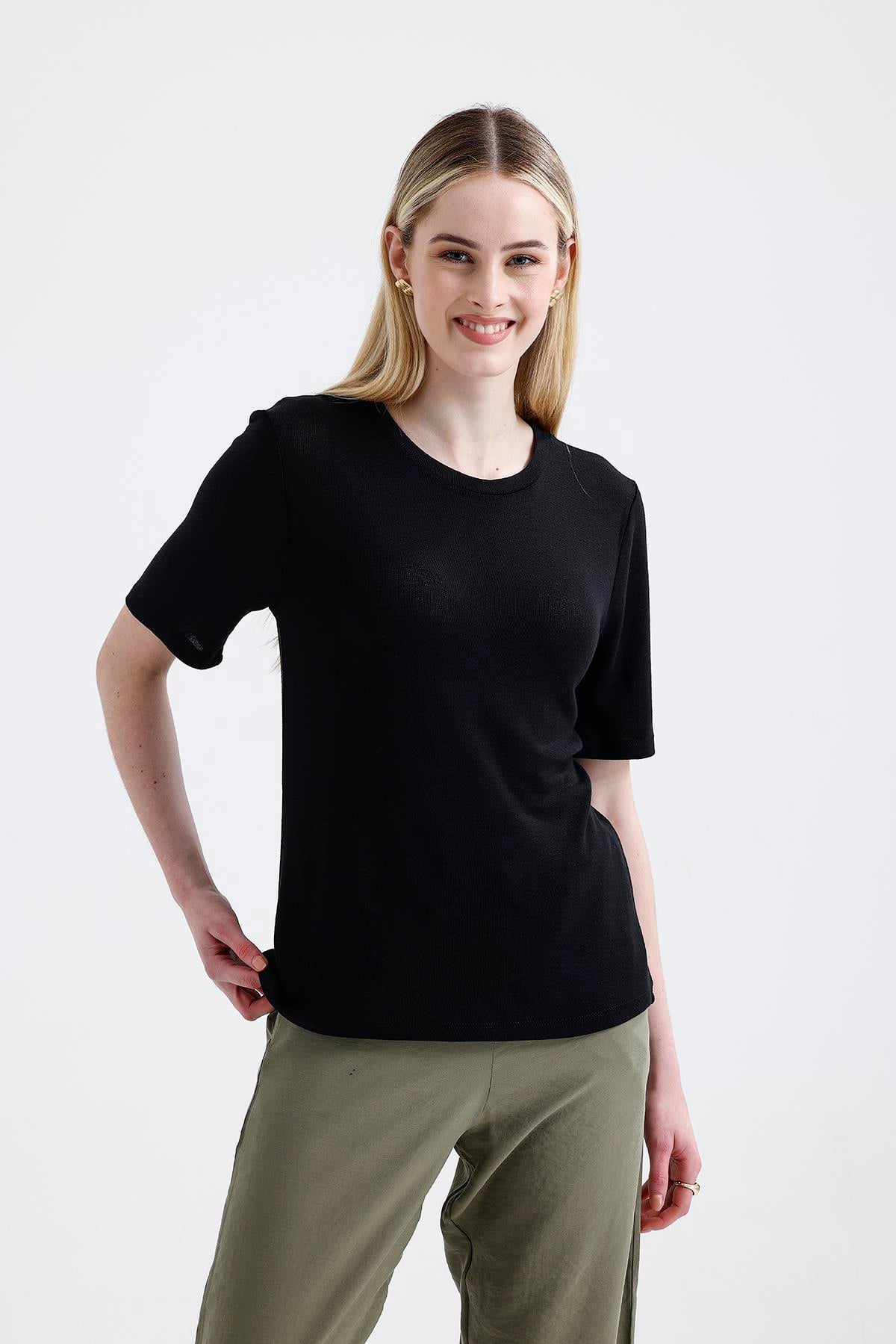 Bisiklet Yaka Triko T-shirt