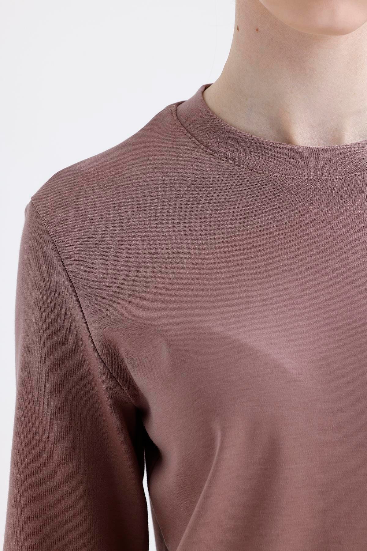 Latte Bisiklet Yaka Uzun Kol T-shirt