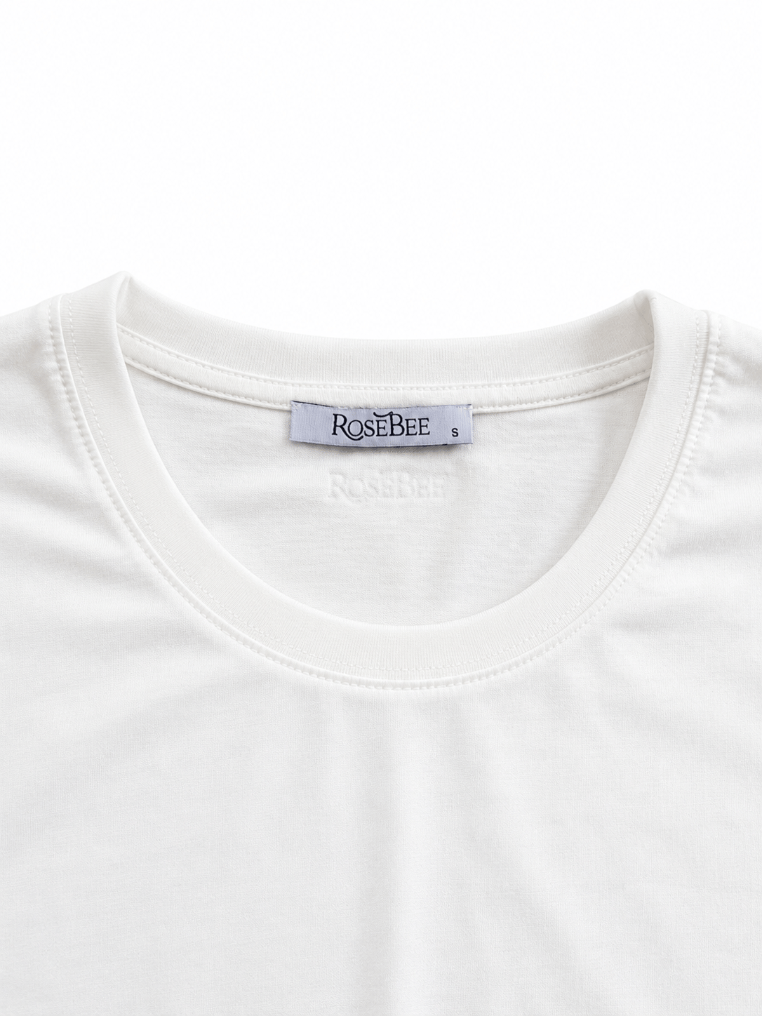RB Ekru Bisiklet Yaka T-shirt