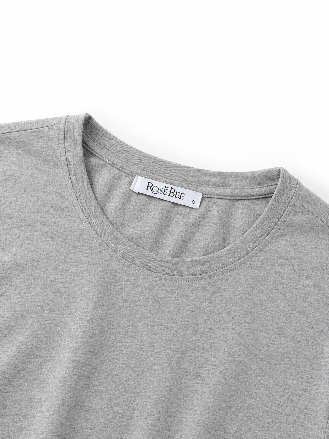 RB Gri Melanj Bisiklet Yaka T-shirt