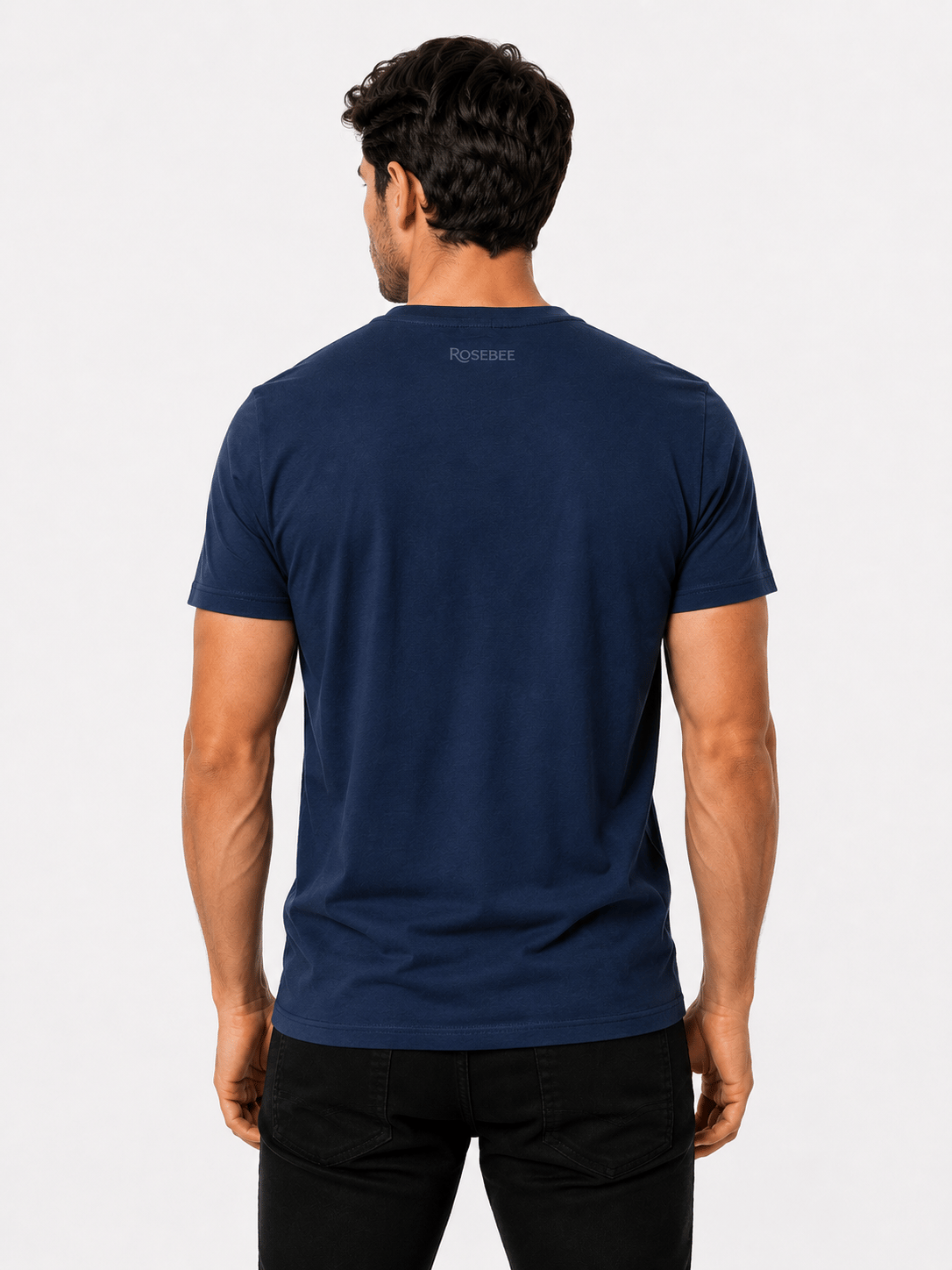 RB Lacivert Bisiklet Yaka T-shirt