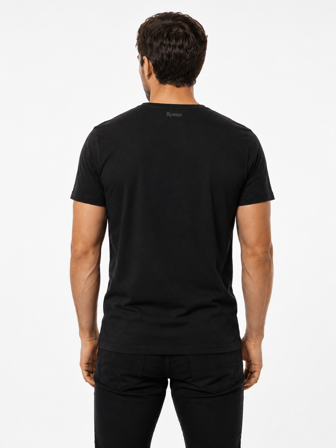 RB Siyah Bisiklet Yaka T-shirt
