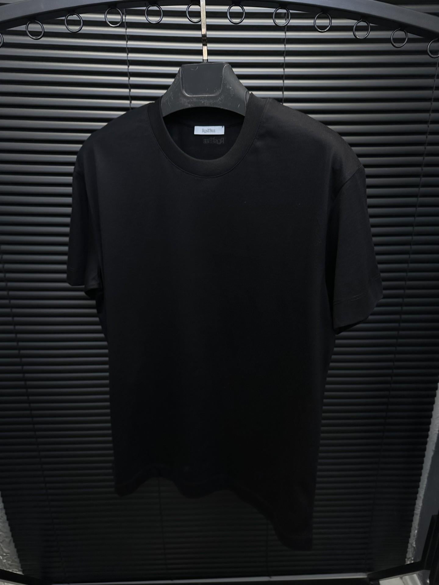 ROSE BLACK Sıfır Yaka Basic T-shirt