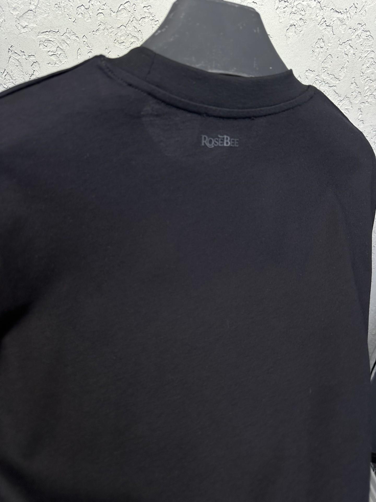 ROSE BLACK Sıfır Yaka Basic T-shirt