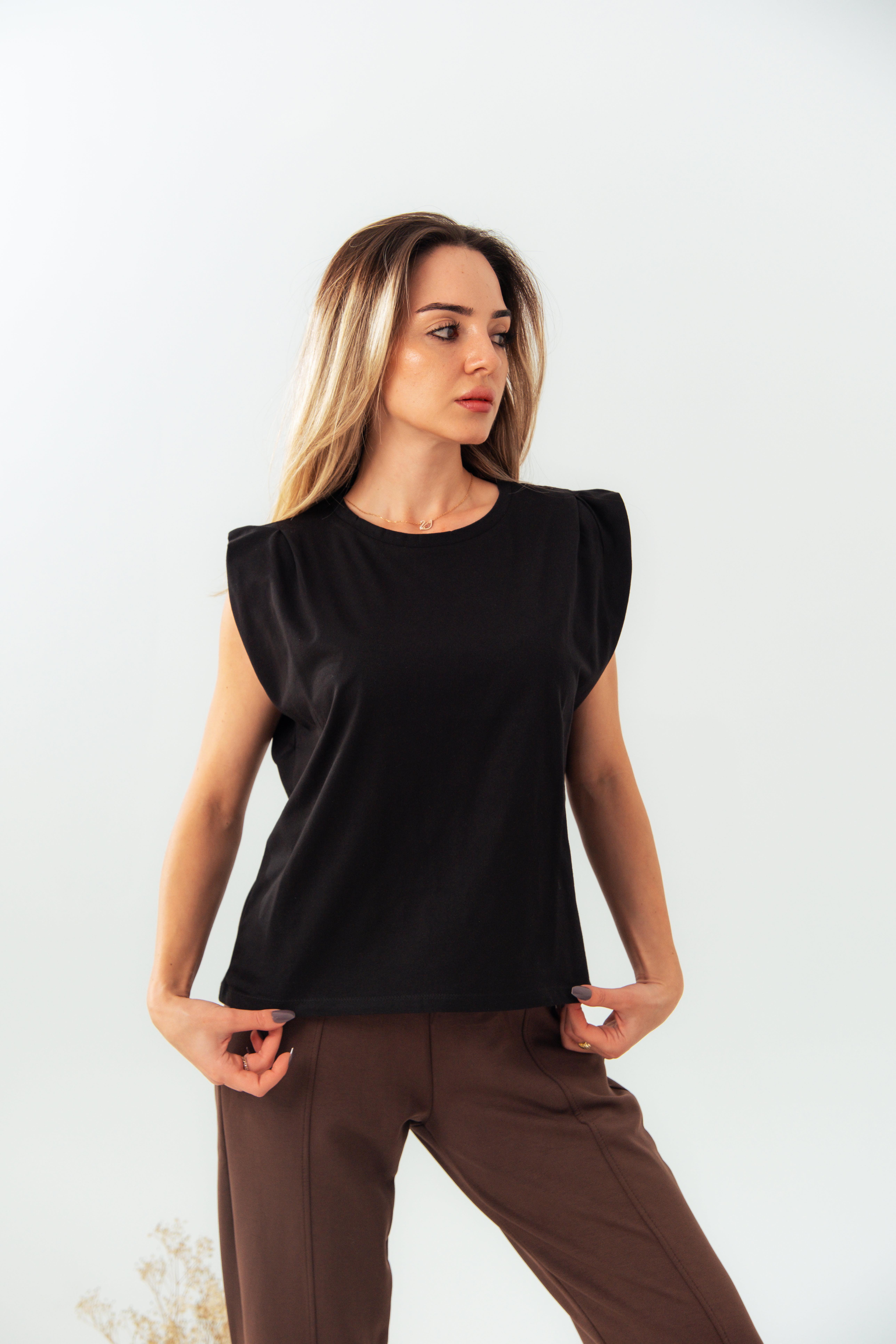 Siyah Kolsuz Tshirt