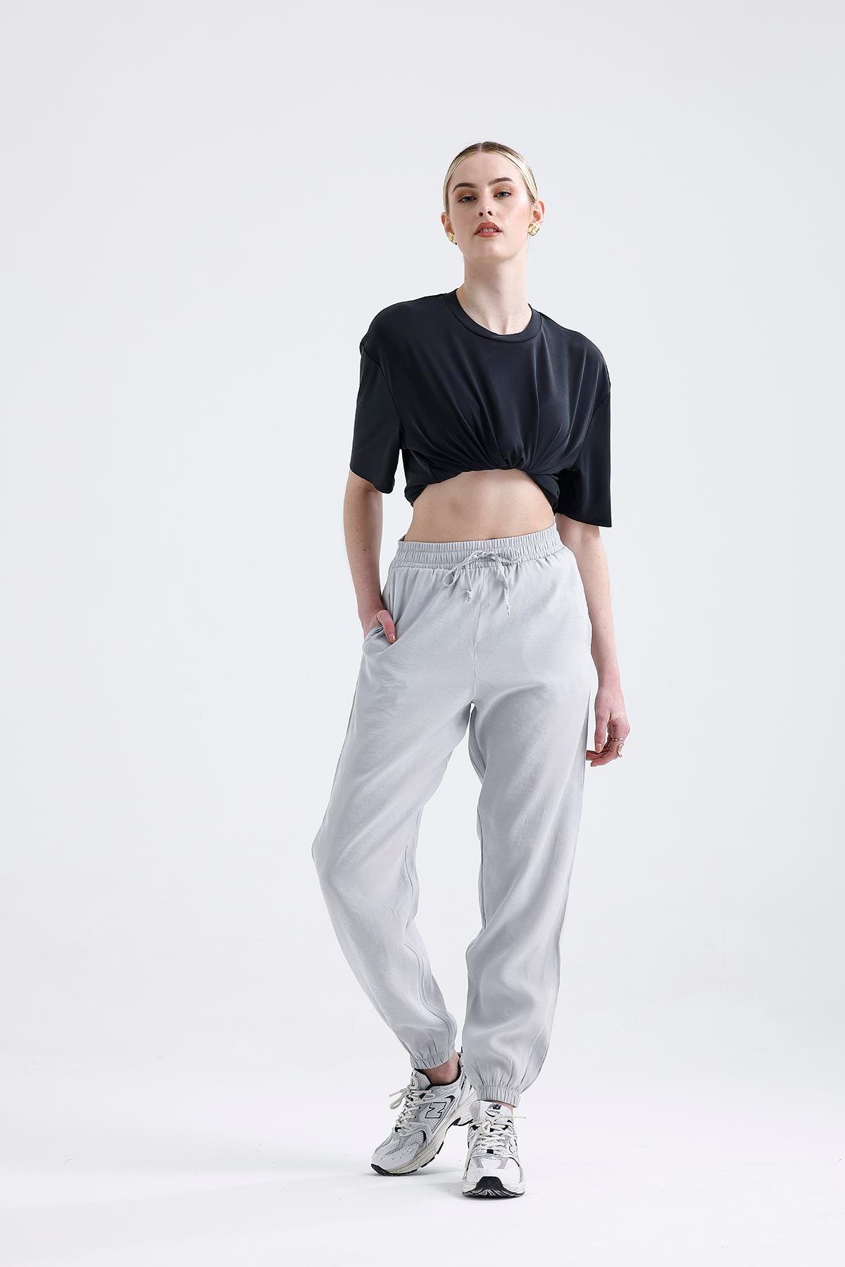 'SOFT GREY' Modal Büzgülü Pantolon 