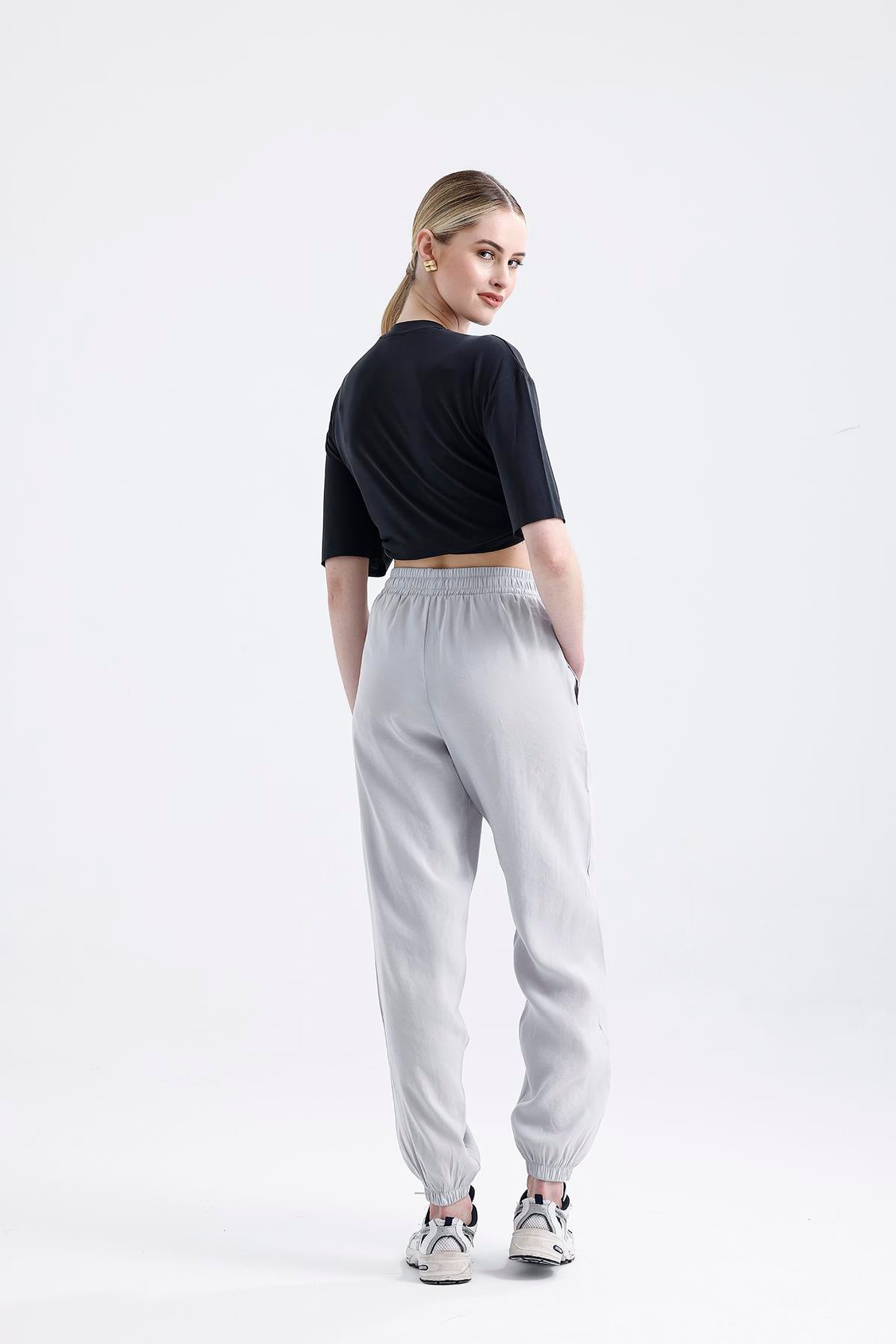 'SOFT GREY' Modal Büzgülü Pantolon 
