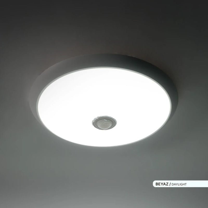 ACK 18 W Sensörlü Led Tavan Armatürü - Beyaz Işık (6500K) - PC Gövde - Acil Kitli - AC18-00130