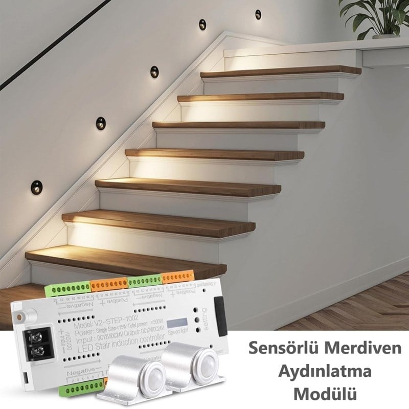 32 Basamak Sensörlü Merdiven Aydınlatma Modülü - AKM-209