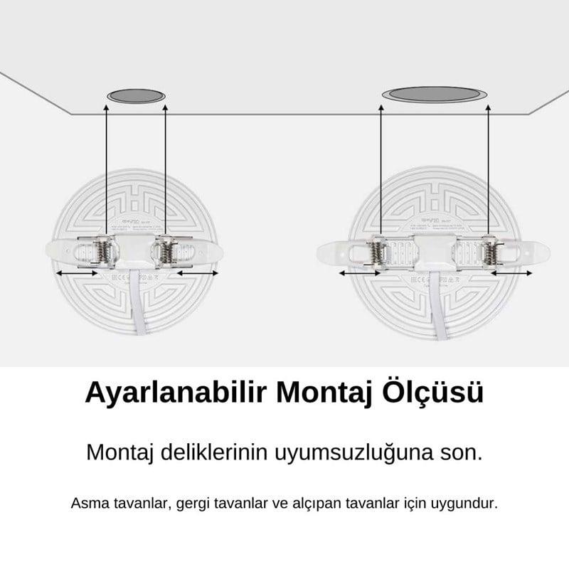 YCL 18 W Ayarlanabilir Backlight Led Panel - Beyaz Işık (6500K) - Yuvarlak - Sıva Altı - ALP-1518B