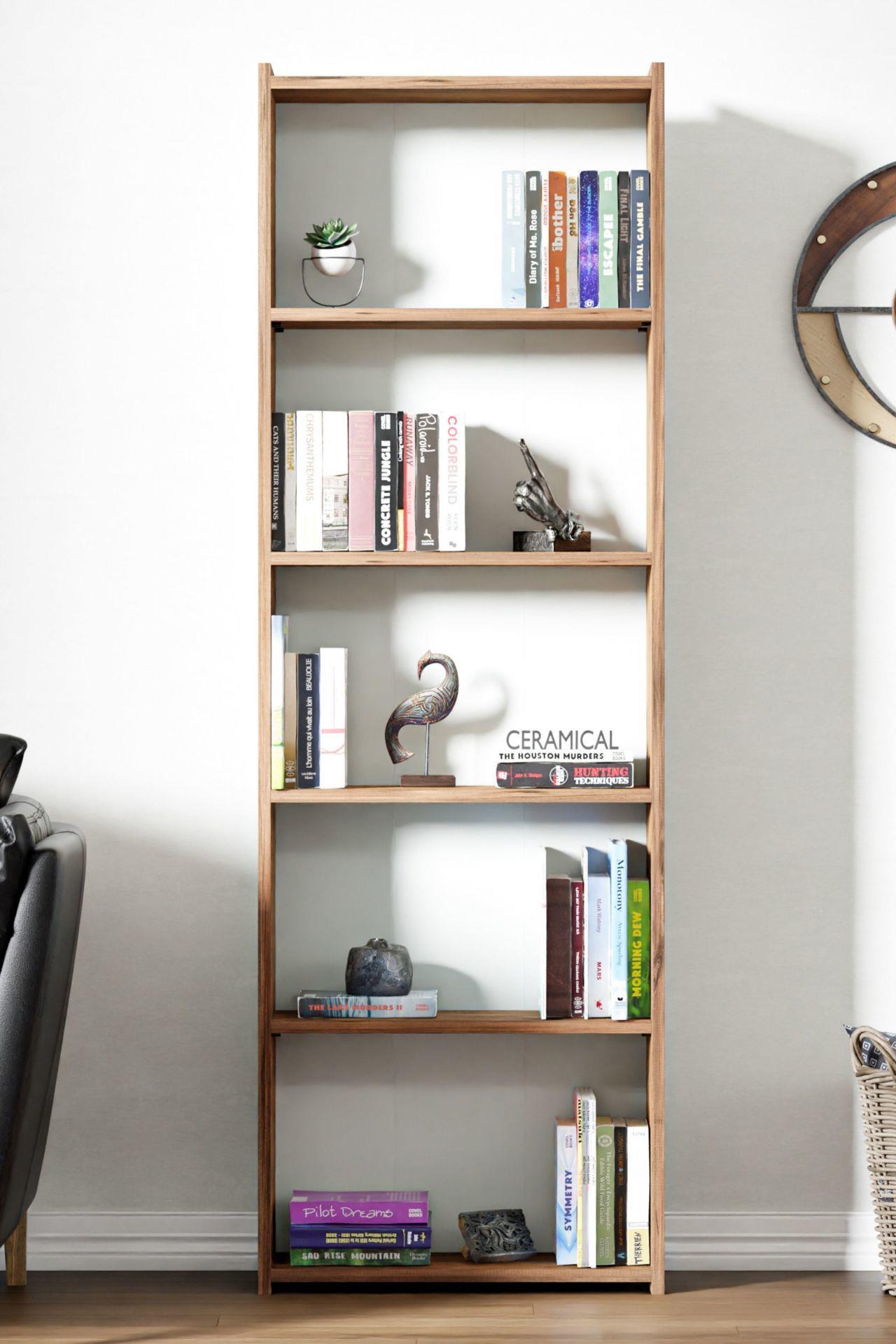 Ceramical Kts2 Modern Kitaplık / 5 Raflı - 60x180 Cm - Çam