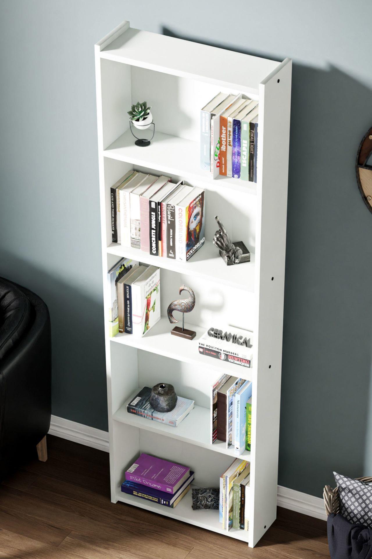 Ceramical Kts2 Modern Kitaplık / 5 Raflı - 60x180 Cm - Beyaz