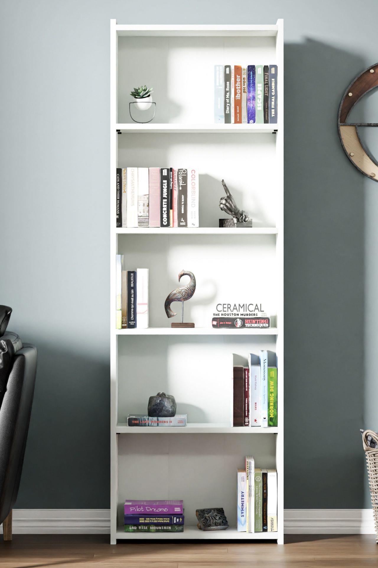 Ceramical Kts2 Modern Kitaplık / 5 Raflı - 60x180 Cm - Beyaz