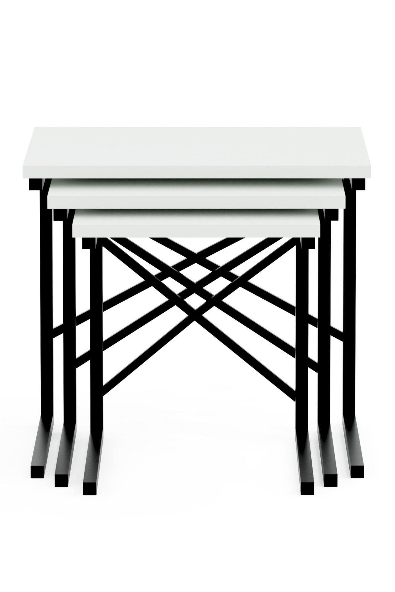 Ceramical Zg1 3Lü Zigon Sehpa - Beyaz