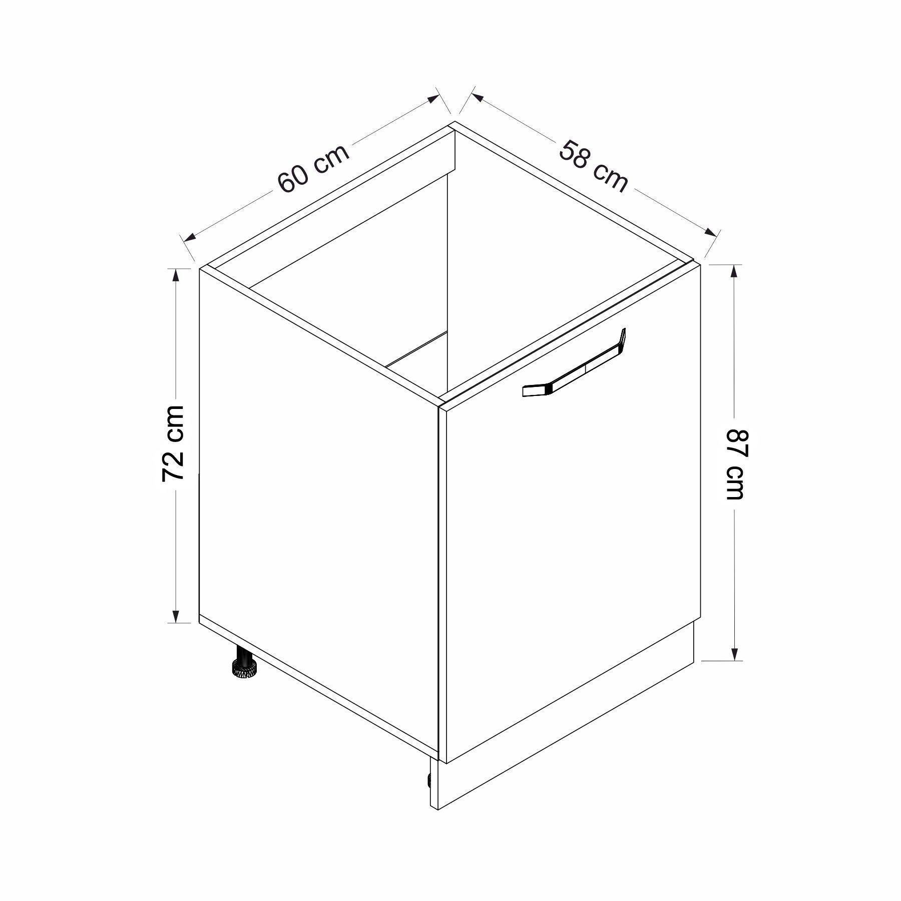 Minar 165Cm Köşe Mutfak Dolabı - Beyaz K165-B2