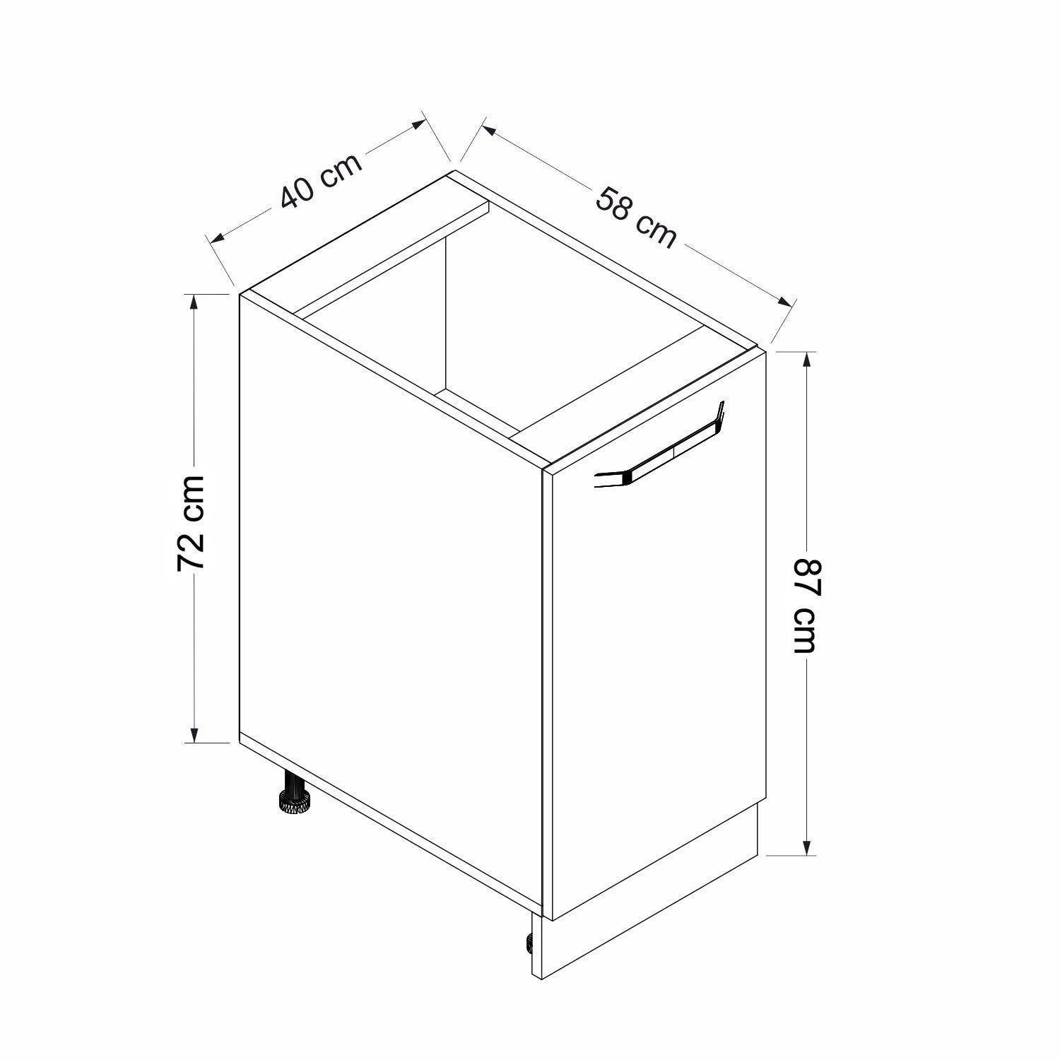 Minar 165Cm Köşe Mutfak Dolabı - Beyaz/Dore K165-D1