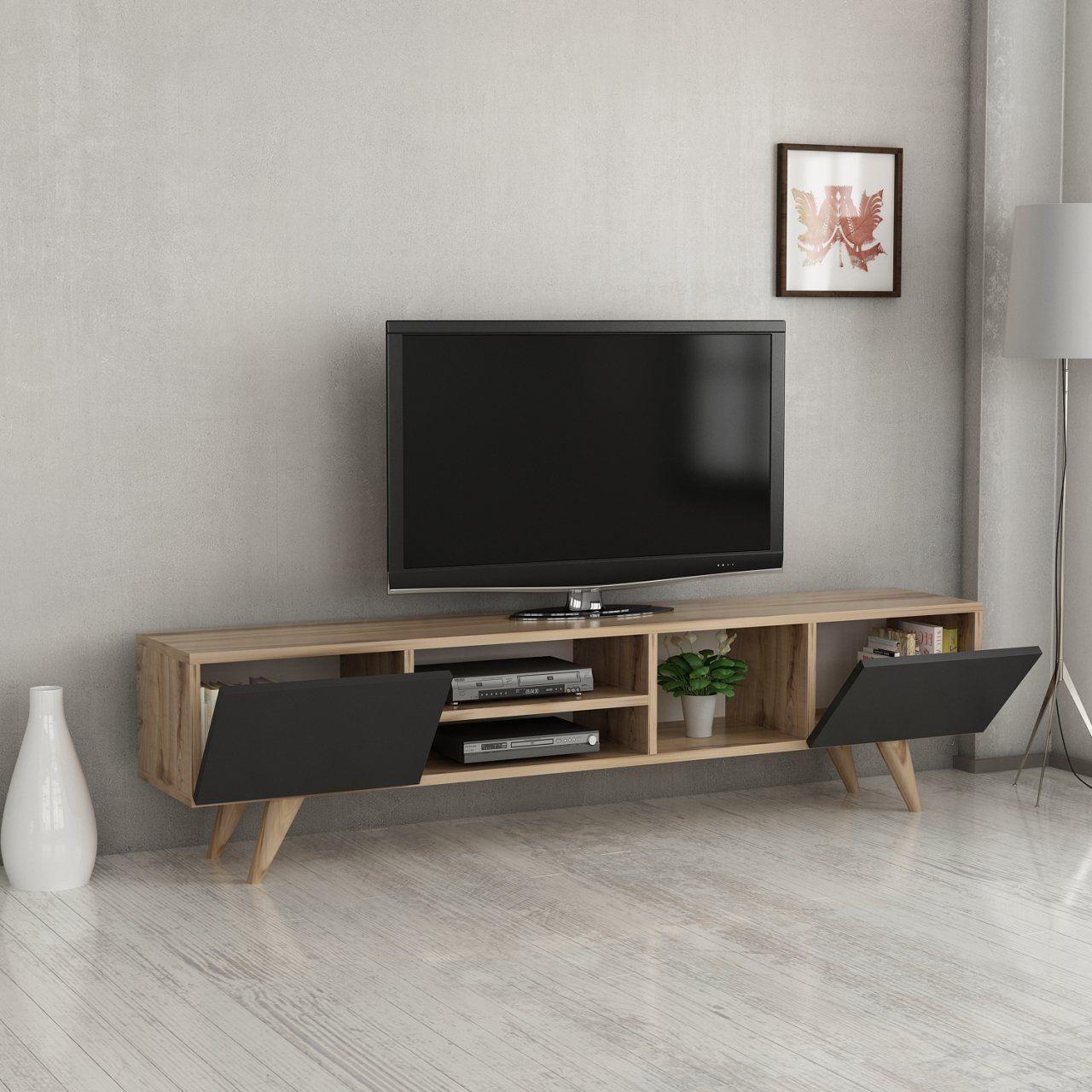 Minar Dore Tv Ünitesi Tv Sehpası Çırağan/Siyah