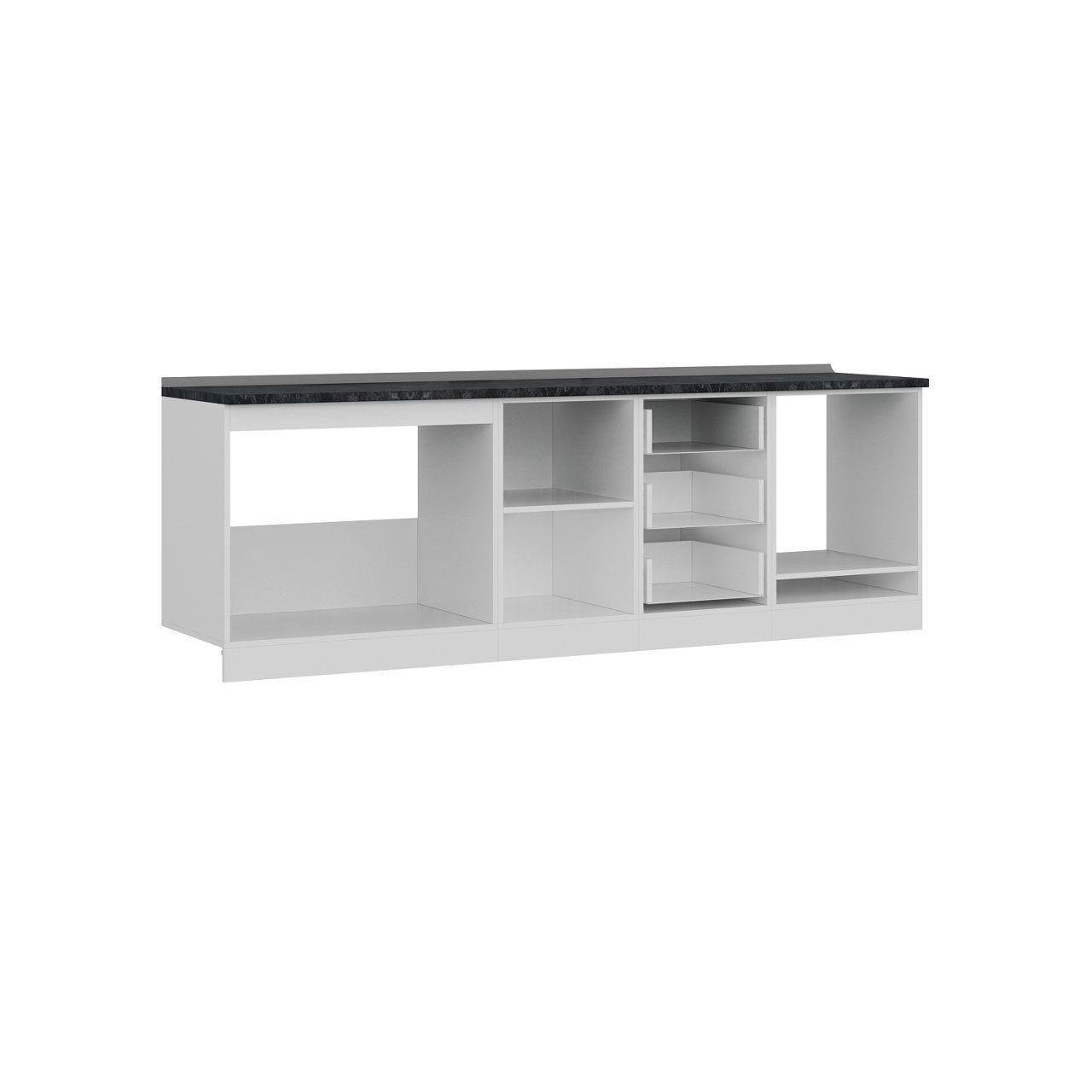 Minar Gizli Tutuculu Duvar Rafı 80 cm - Beyaz
