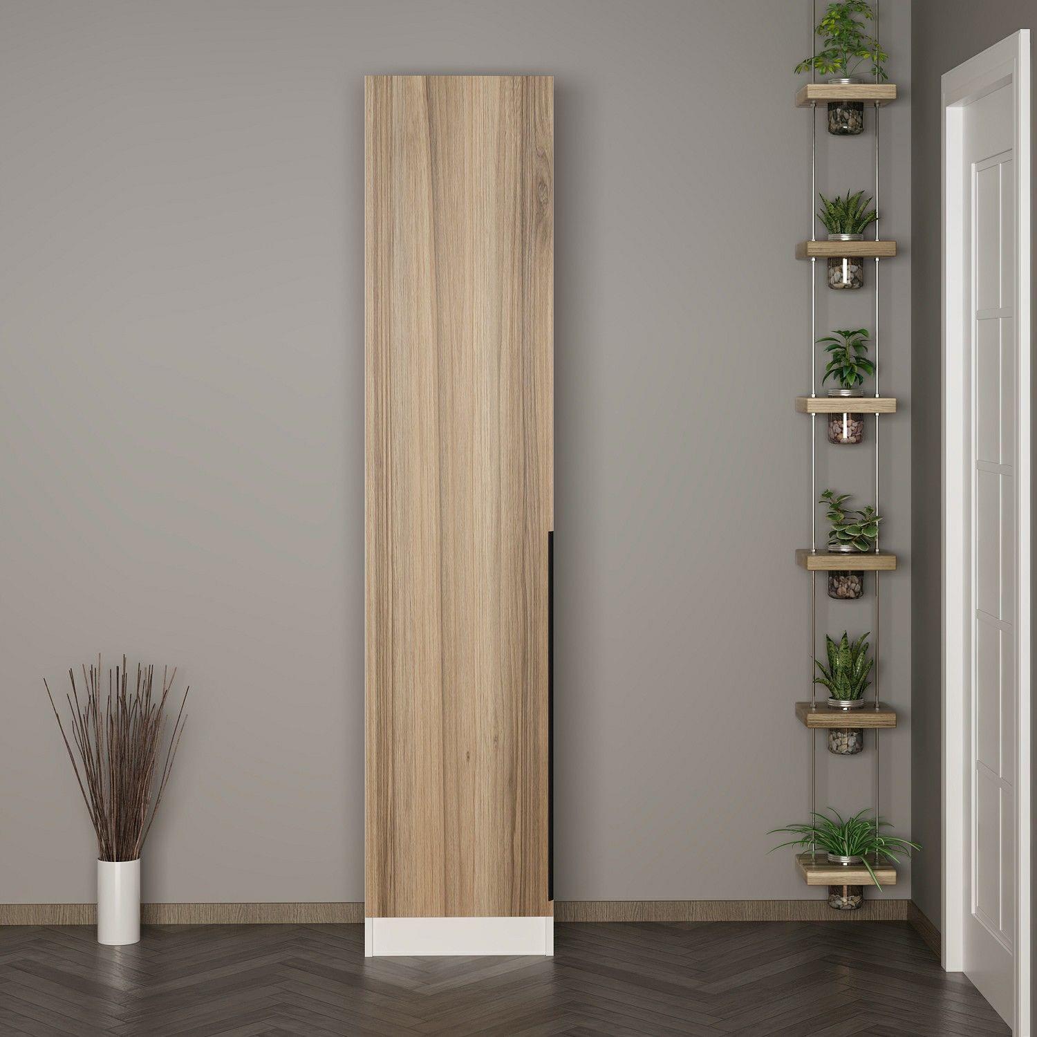 Minar Kale 210 Cm 1 Kapaklı 1B Raf Portmanto Beyaz Dore Plus