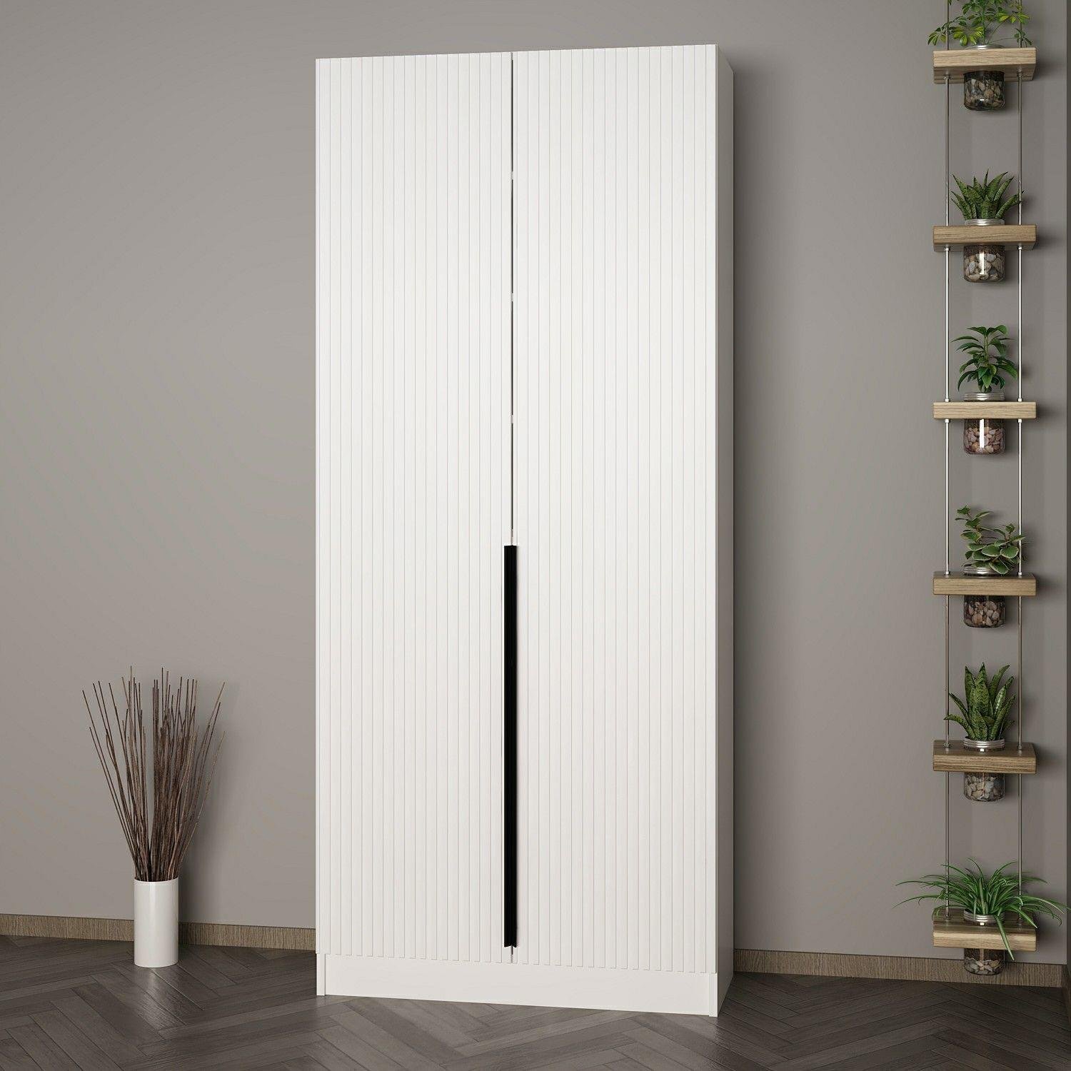 Minar Kale 210 Cm 2 Kapaklı 2B Raf Portmanto Byz Mbr Çizgili Byz