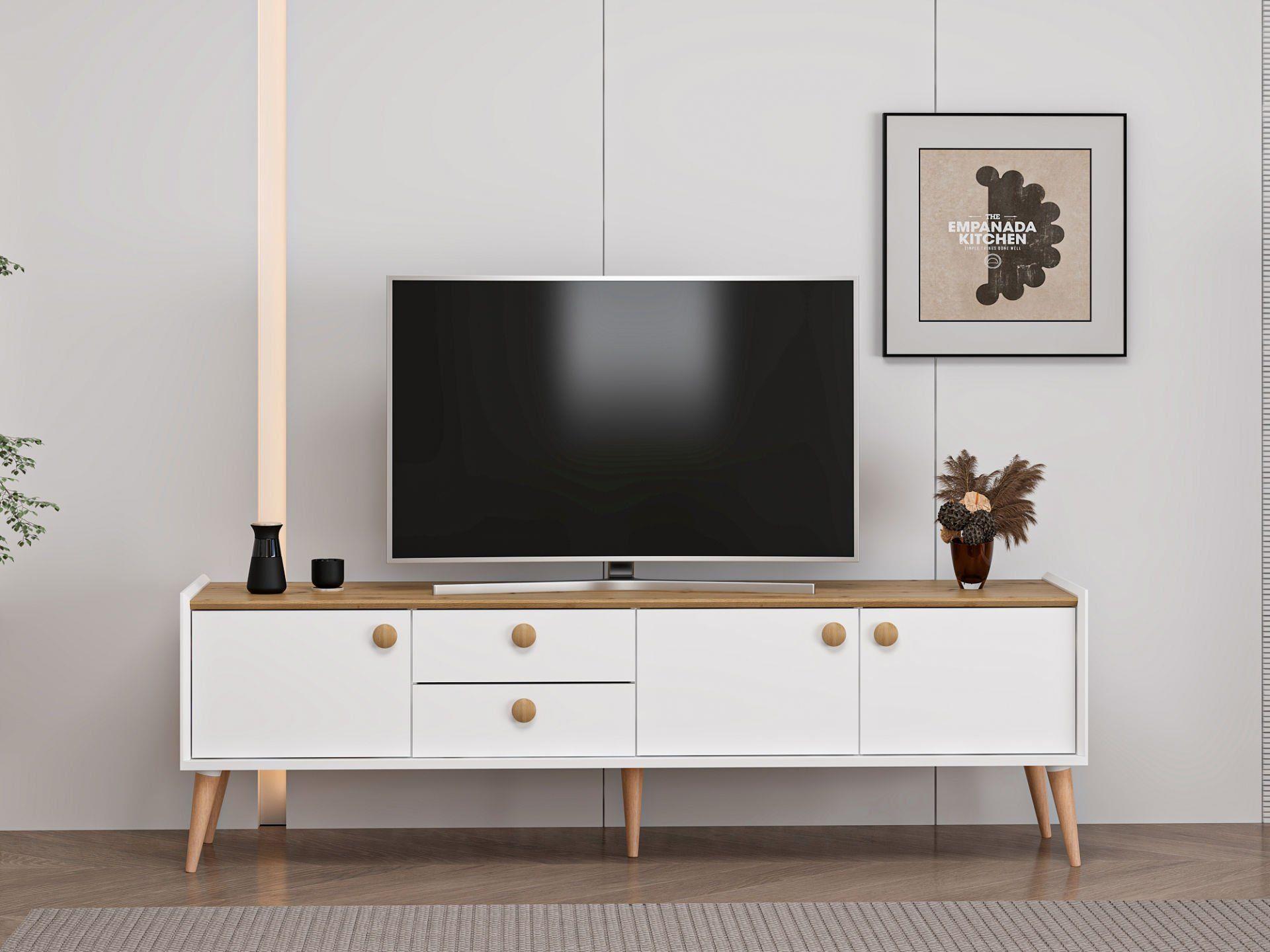 Mitra Tv Ünitesi - Beyaz/Artisan