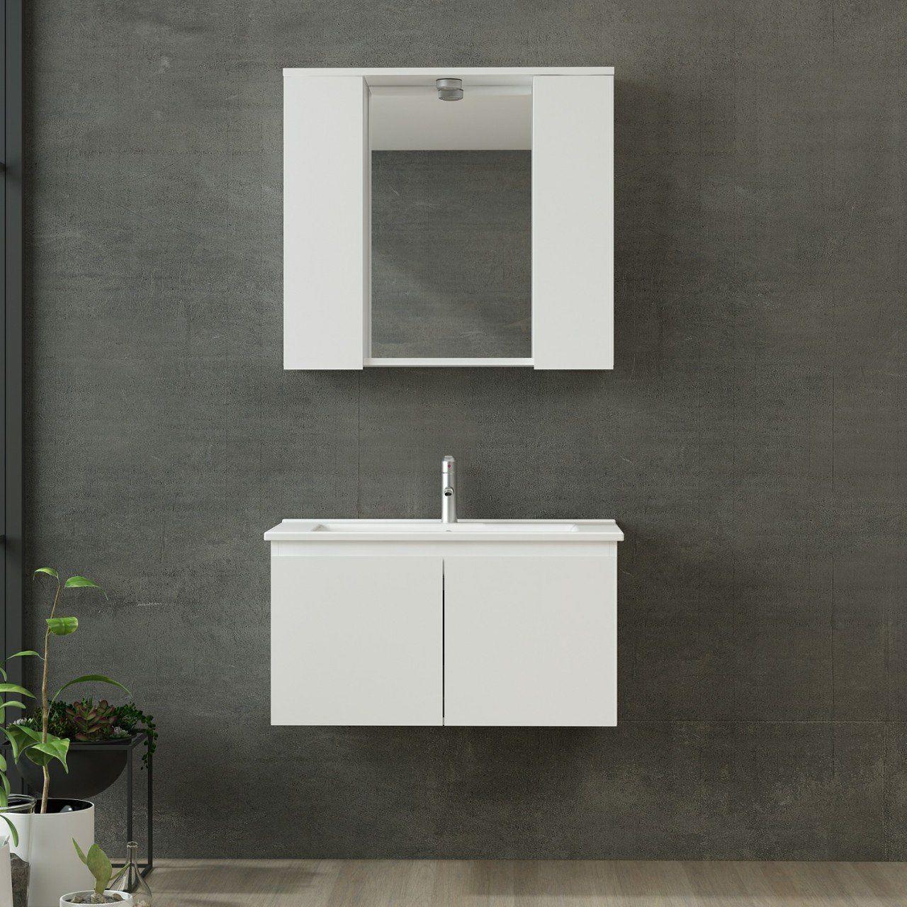 Nika Banyo Dolabı 85Cm As2K+2K1A+Etj Beyaz